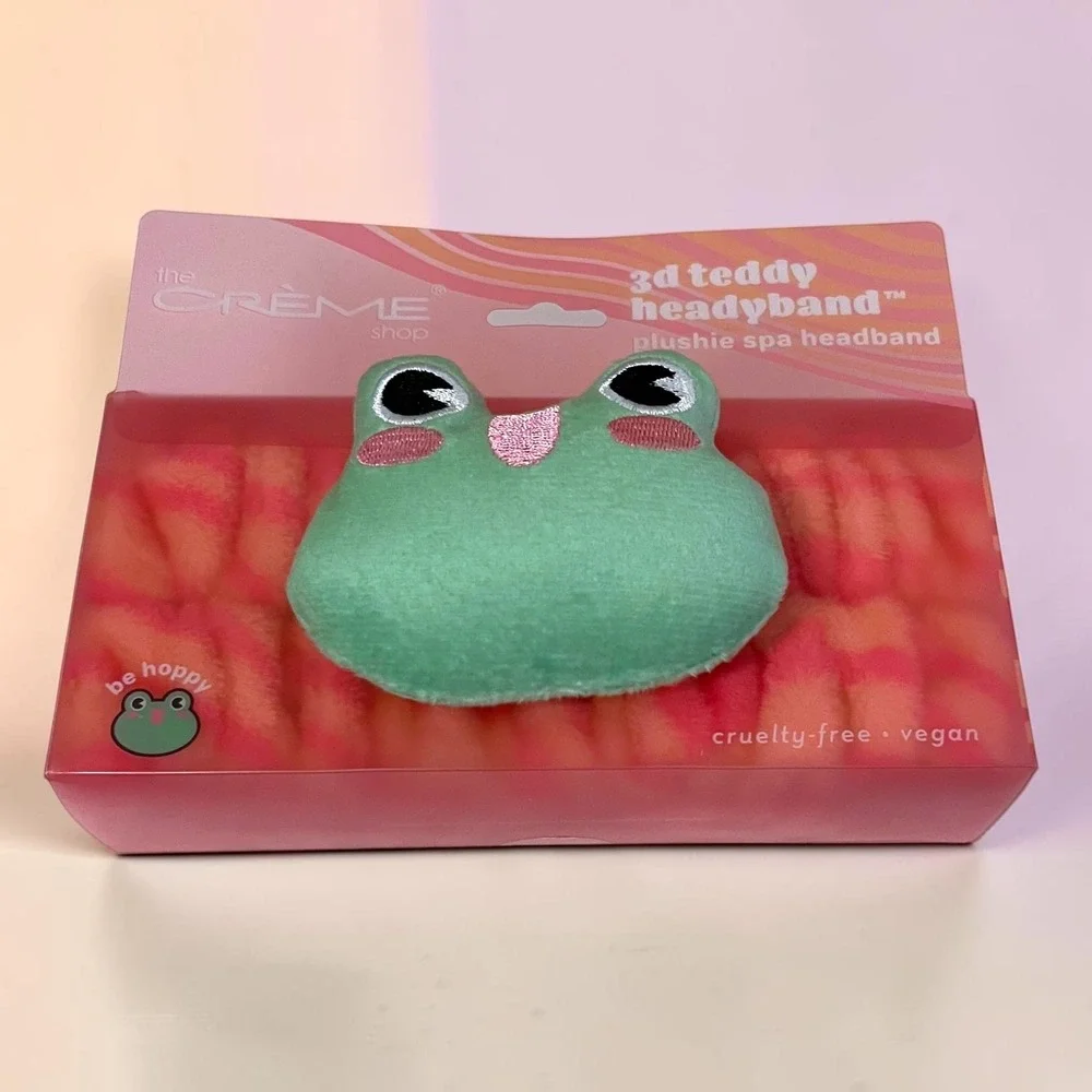 THE CREME SHOP Plush Spa Headband Be Hoppy Frog 3D Teddy Headyband